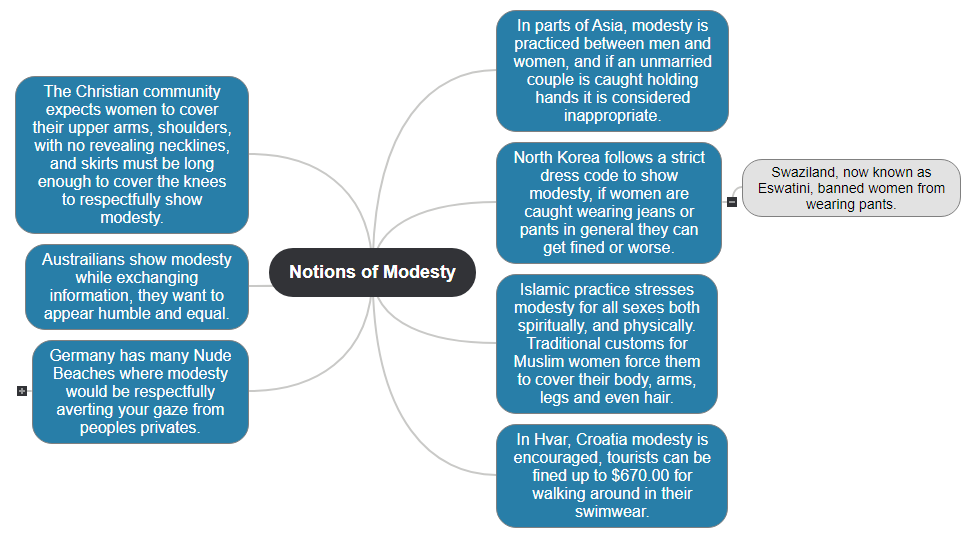 Notions of Modesty Mind Map